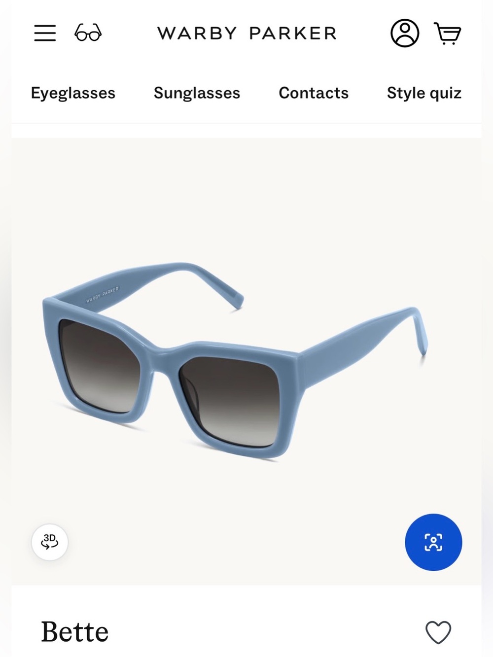 Warby Parker - Bette Square Sunglasses - Dusty Blue